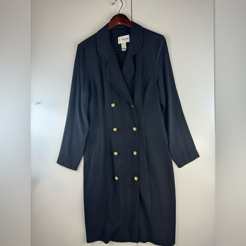 J Taylor New York  elegant vintage long-sleeved cardigan  Black Size 16 - Picture 2 of 8